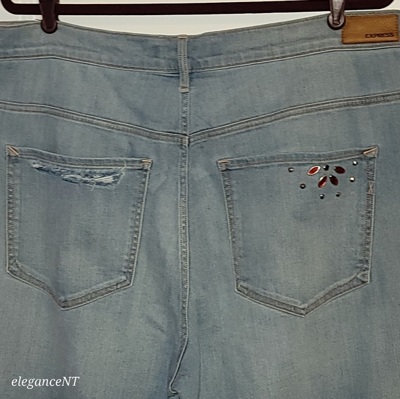 Express Light Blue wash Stretch Ankle legging Super High rise Jeans Sz: 18 L NWT - Picture 11 of 11